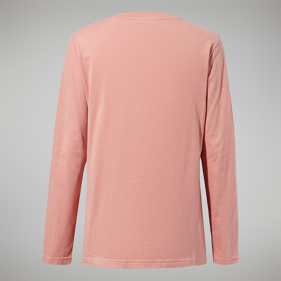 Women's Linear Landscape Long Sleeve Tee Pink