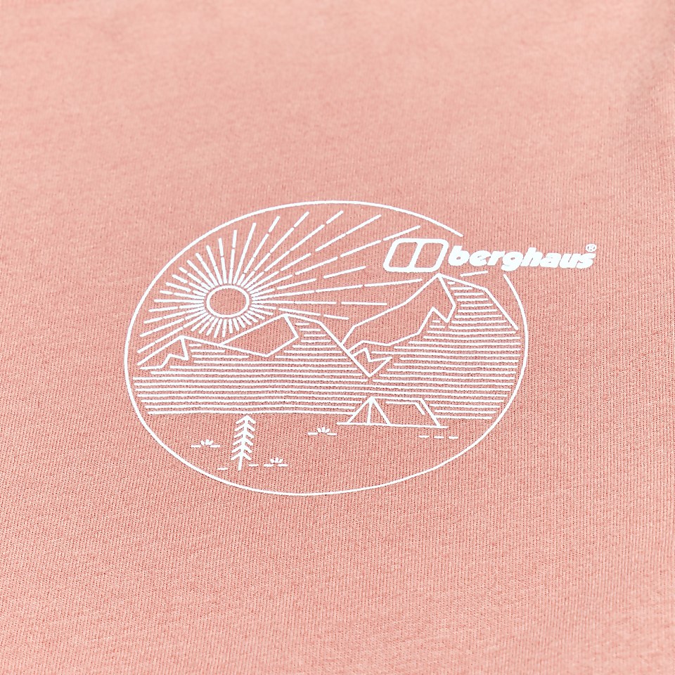 Women's Linear Landscape Long Sleeve Tee Pink