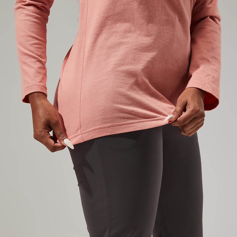 Women's Linear Landscape Long Sleeve Tee Pink