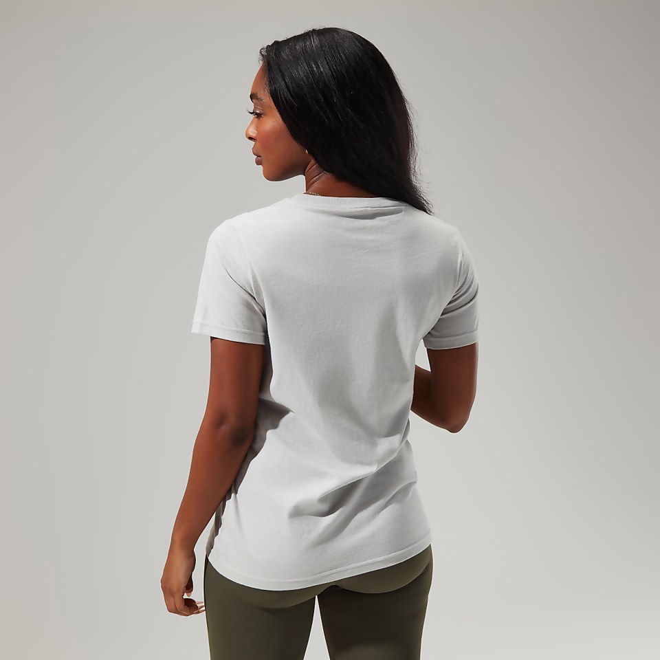 Women's Linear Landscape Short Sleeve Tee Light Grey