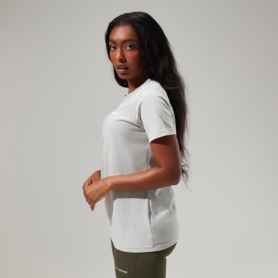 Women's Linear Landscape Short Sleeve Tee Light Grey