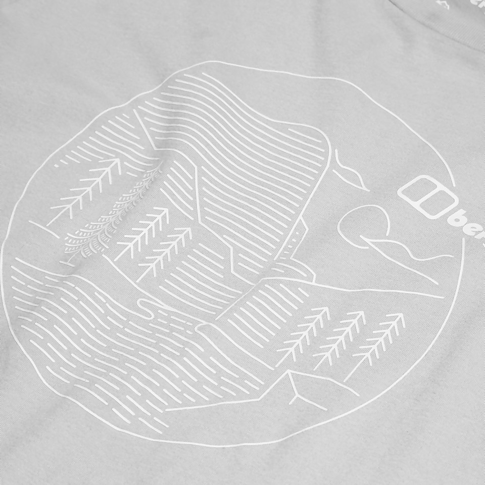 Women's Linear Landscape Short Sleeve Tee Light Grey