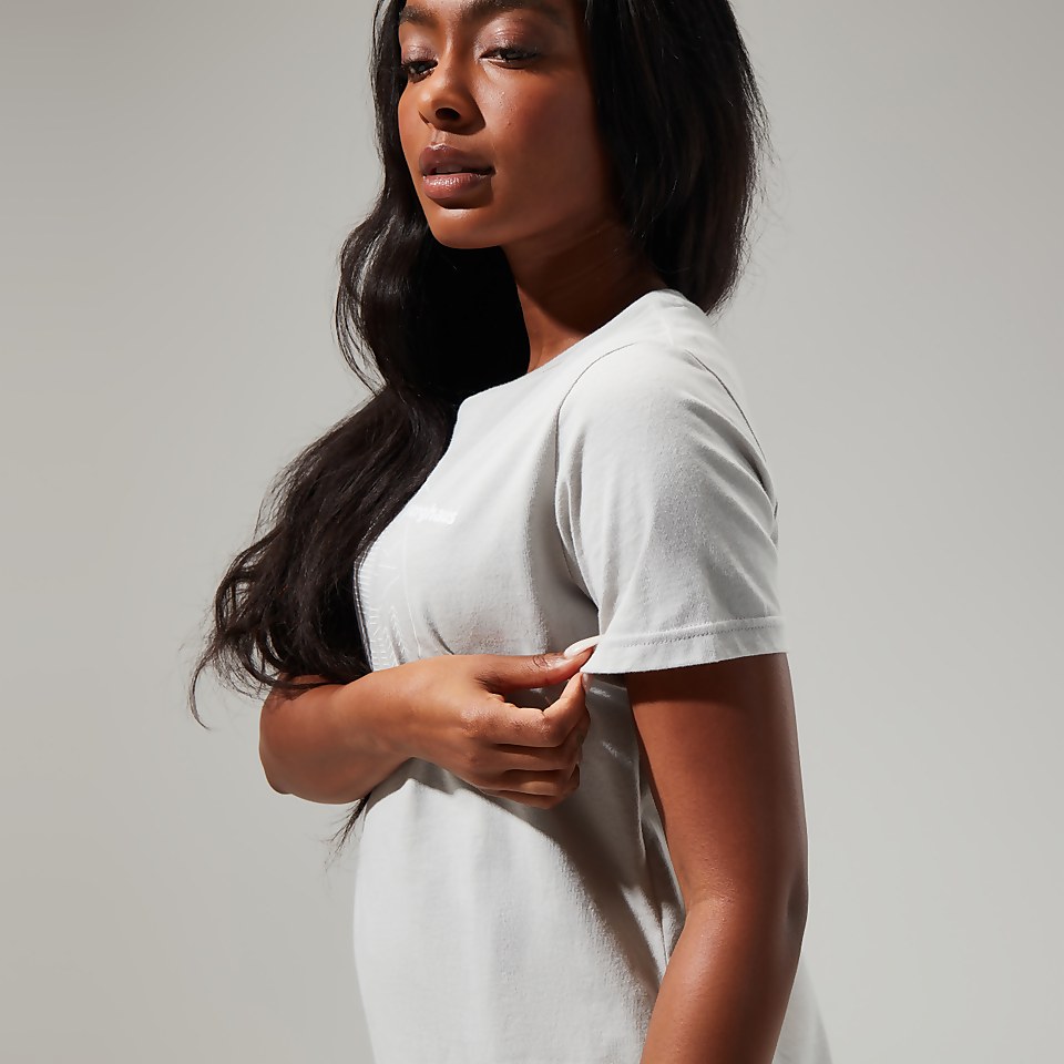 Women's Linear Landscape Short Sleeve Tee Light Grey