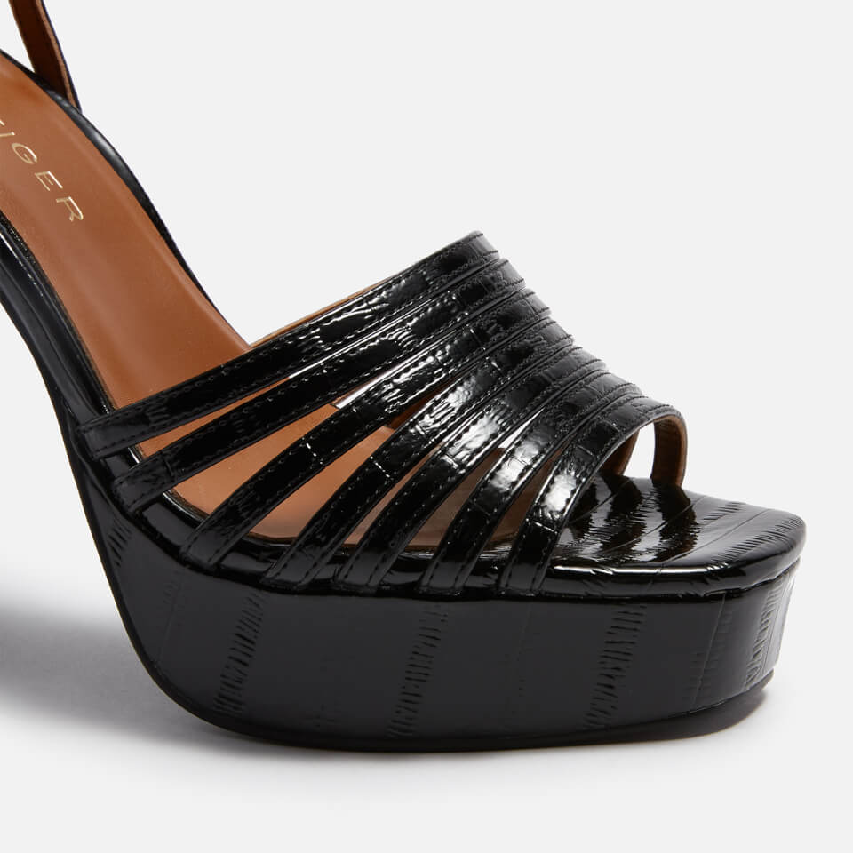 Kurt Geiger London Women's Pierra Patent Platform Sandals - Black