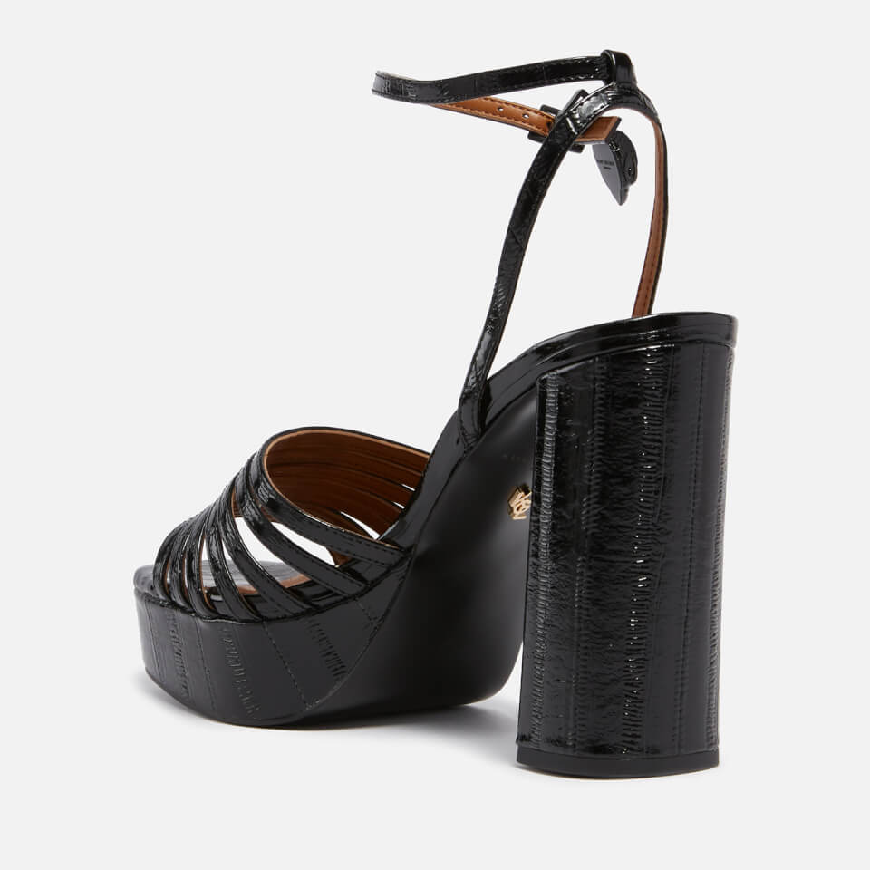 Kurt Geiger London Women's Pierra Patent Platform Sandals - Black