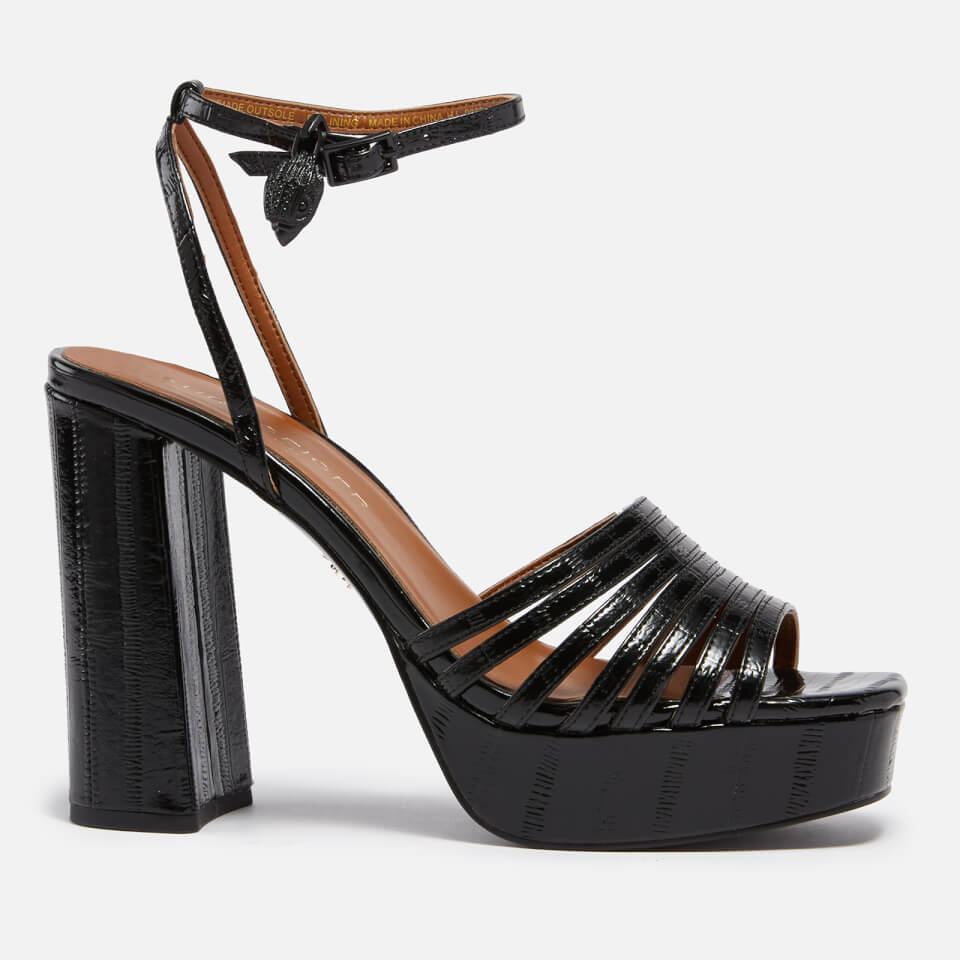 Kurt Geiger London Women's Pierra Patent Platform Sandals - Black