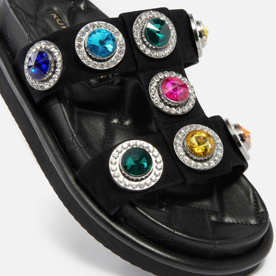 Kurt Geiger London Orson Crystal-Embellished Suede Sandals | Worldwide ...