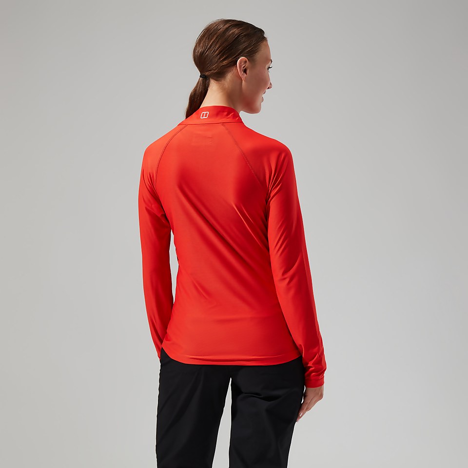 Women's 24/7 Tech Tee Long Sleeve Half Zip - Orange