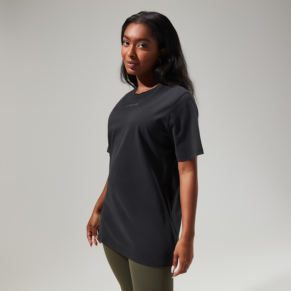 Boyfriend Logo Short Sleeve T-Shirt für Damen - Schwarz