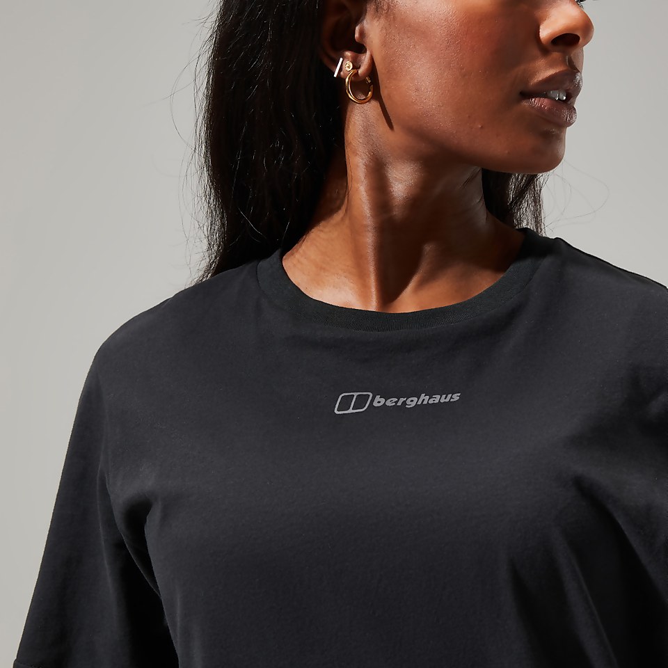 Boyfriend Logo Short Sleeve T-Shirt für Damen - Schwarz
