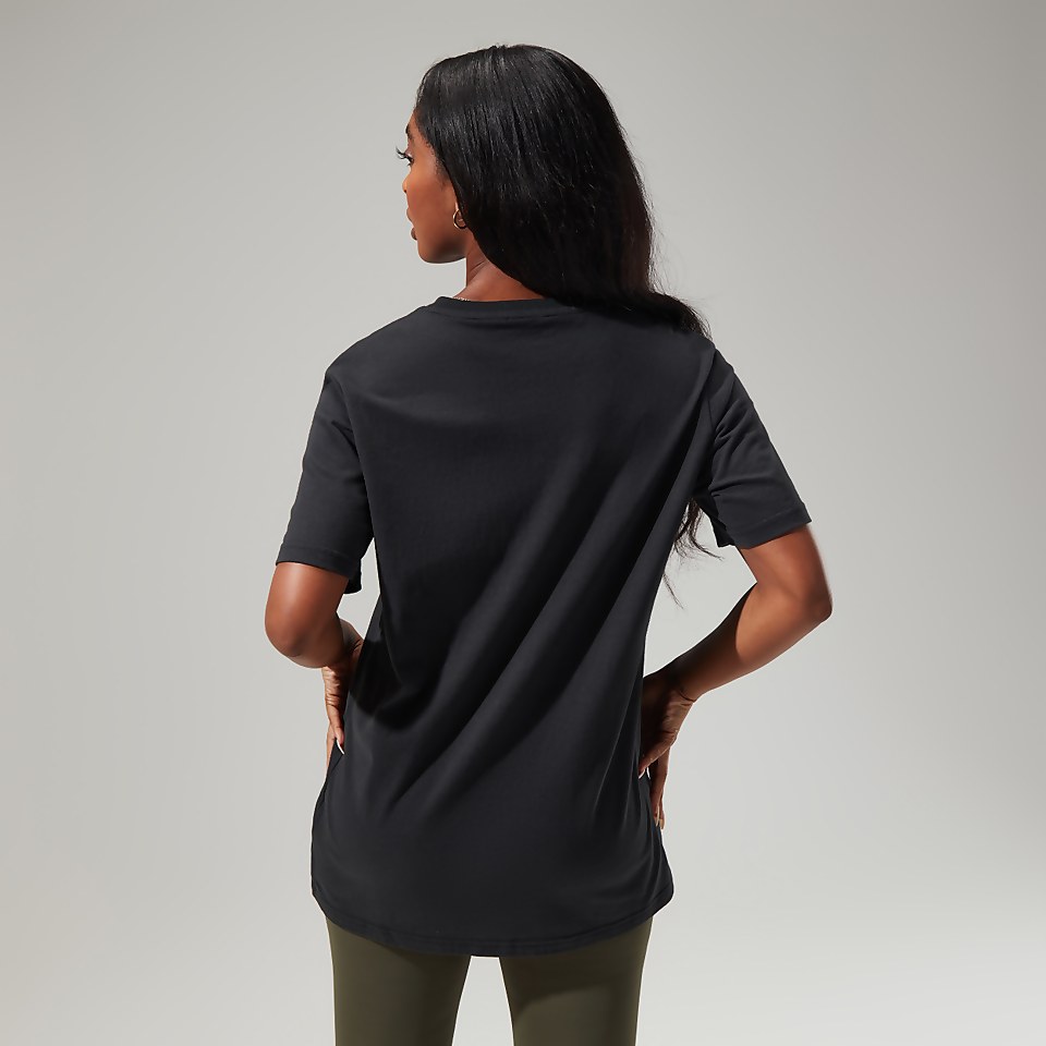 Boyfriend Logo Short Sleeve T-Shirt für Damen - Schwarz
