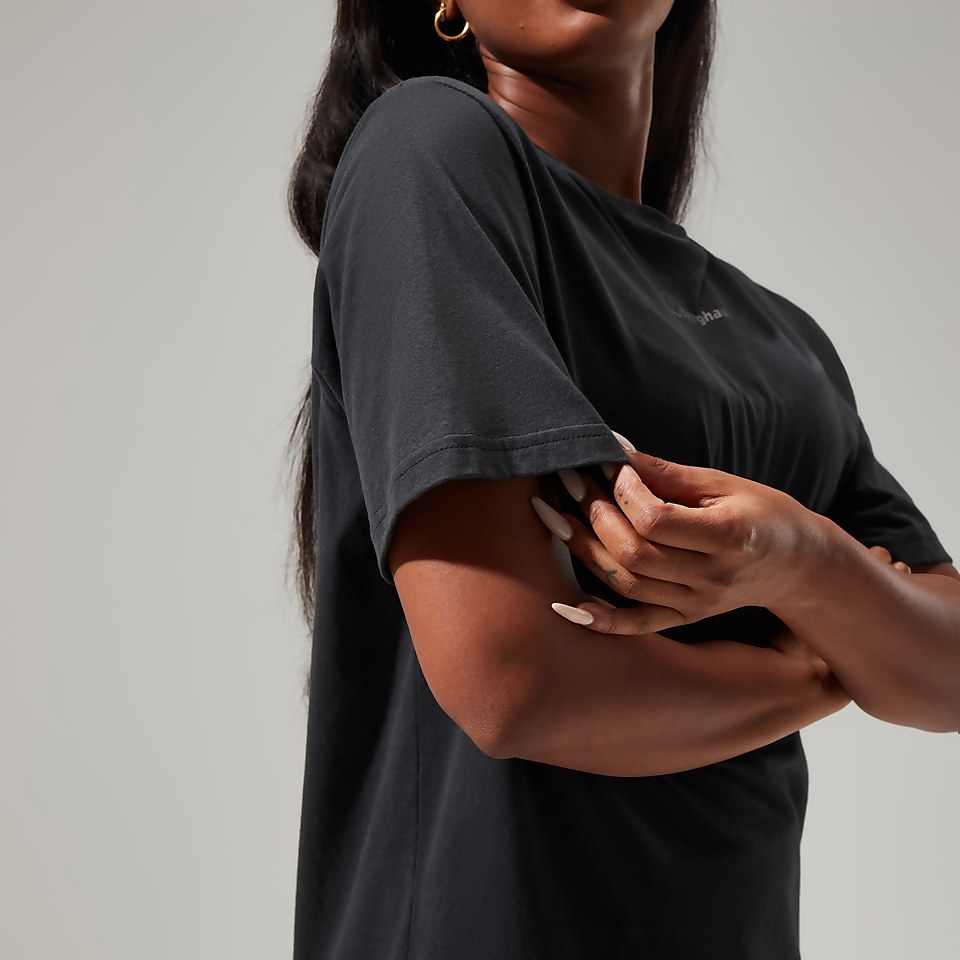 Boyfriend Logo Short Sleeve T-Shirt für Damen - Schwarz