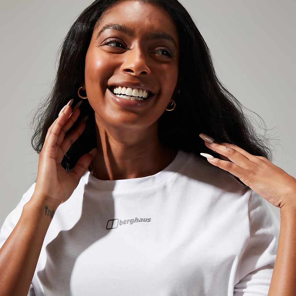 Women's Boyfriend Logo Short Sleeve Tee Pure White