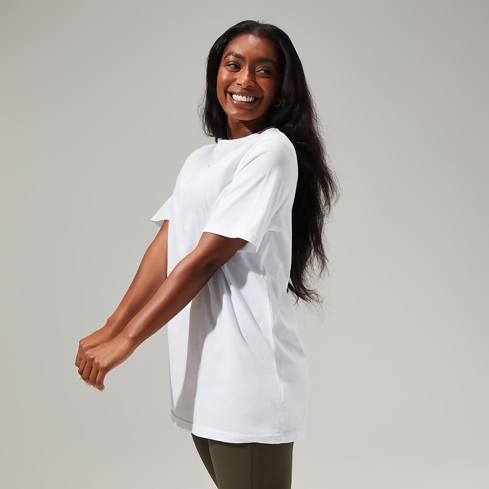 Women's Boyfriend Logo Short Sleeve Tee Pure White