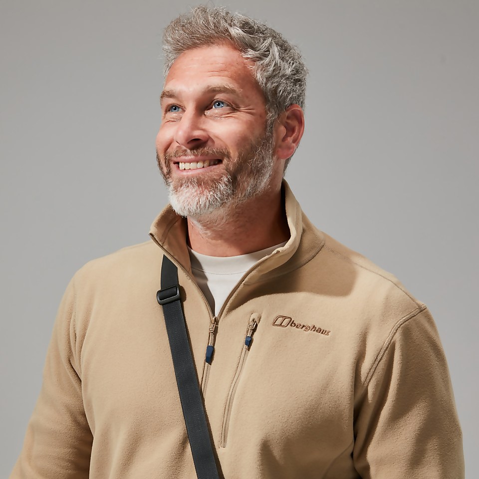 Men's Prism Micro Polartec Half Zip Fleece- Natural