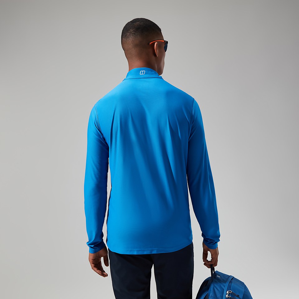 24/7 Long Sleeve Half Zip Tech T-Shirt für Herren - Blau