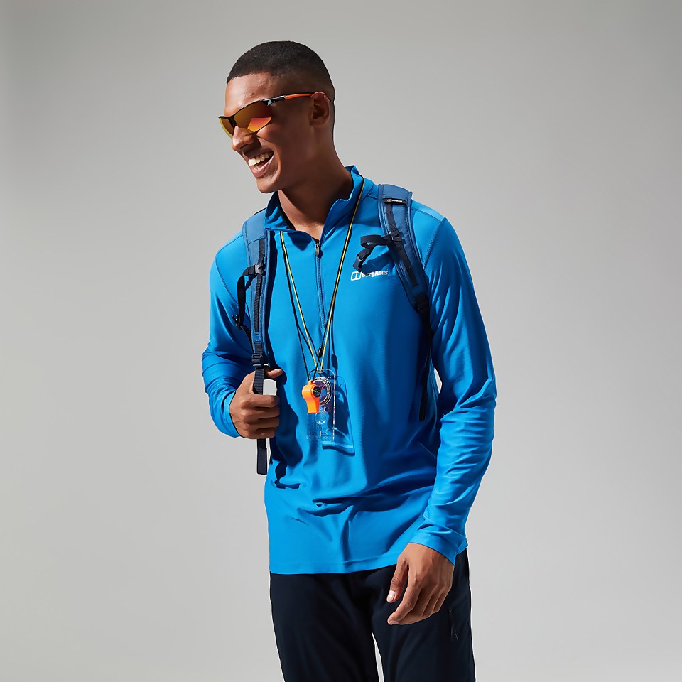 24/7 Long Sleeve Half Zip Tech T-Shirt für Herren - Blau