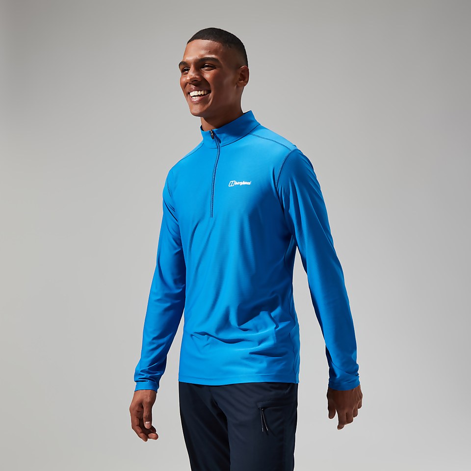 24/7 Long Sleeve Half Zip Tech T-Shirt für Herren - Blau