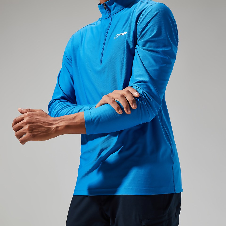 24/7 Long Sleeve Half Zip Tech T-Shirt für Herren - Blau