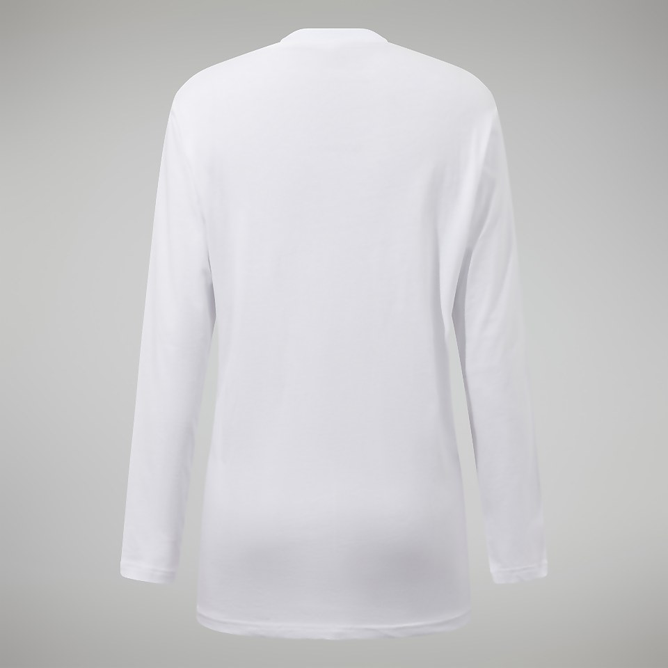 Women's Boyfriend Big Classic Logo Long Sleeve Tee White
