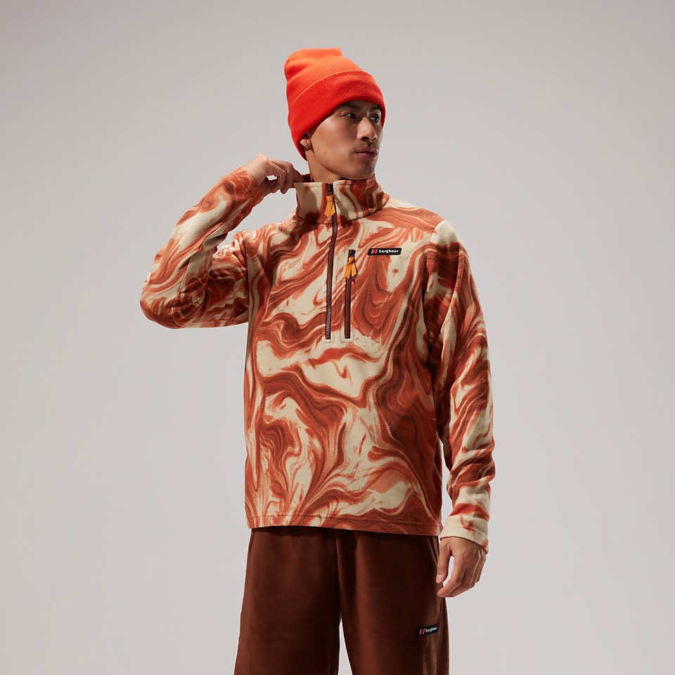 Unisex Prism Print Trango Half-zip Fleece - Brown/Natural