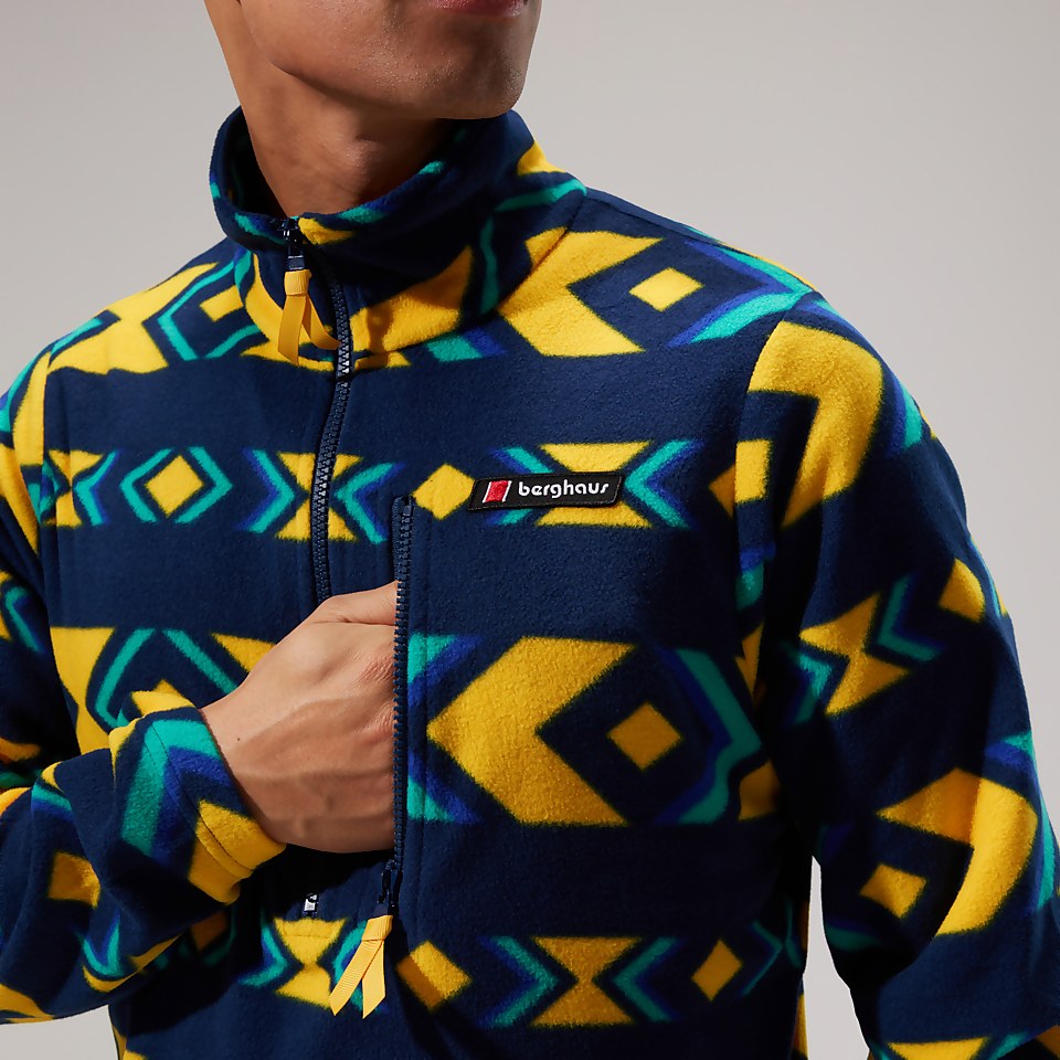 Unisex Prism Print Trango Half-zip Fleece - Blue/Turquoise