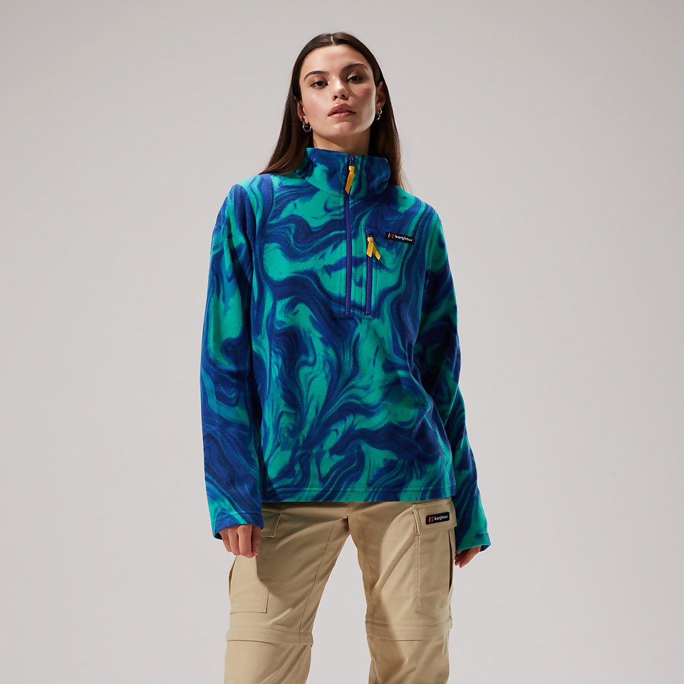 Unisex Prism Print Trango Half-zip Fleece - Blue/Turquoise