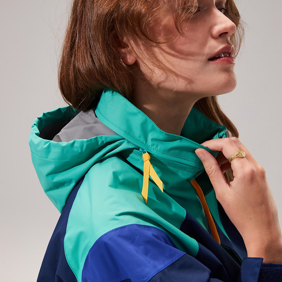 Women's Mayeurvate Waterproof Jacket - Dark Blue/Turquoise