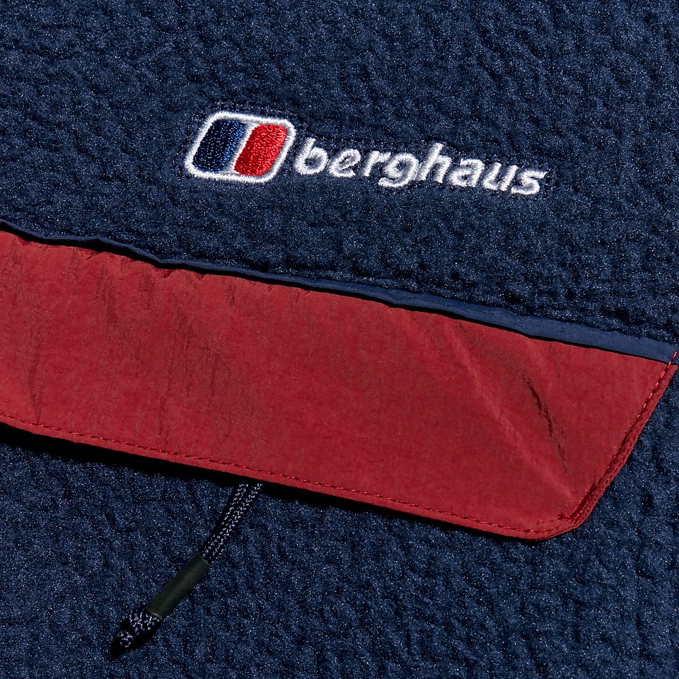 Unisex Urban Oversized Smock Fleece - Dark Blue/Dark Red