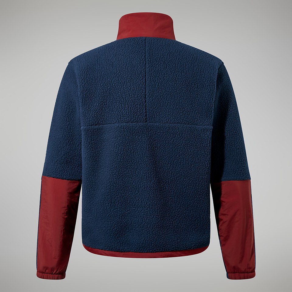 Unisex Urban Oversized Smock Fleece - Dark Blue/Dark Red