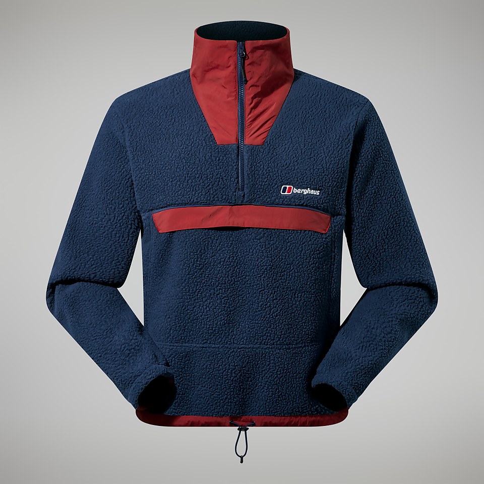 Unisex Urban Oversized Smock Fleece - Dark Blue/Dark Red