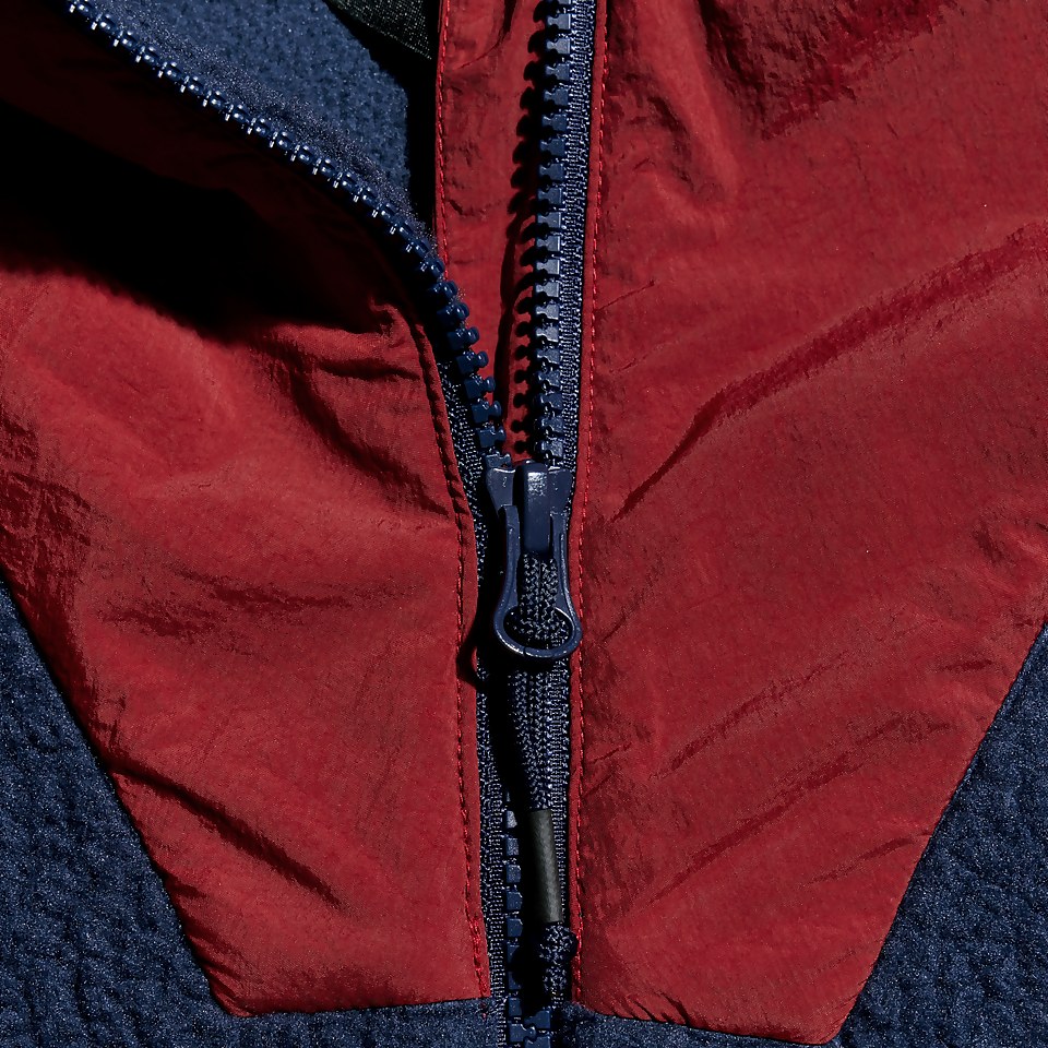 Unisex Urban Oversized Smock Fleece - Dark Blue/Dark Red