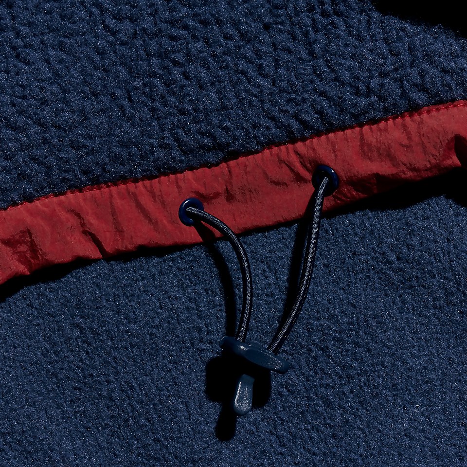 Unisex Urban Oversized Smock Fleece - Dark Blue/Dark Red
