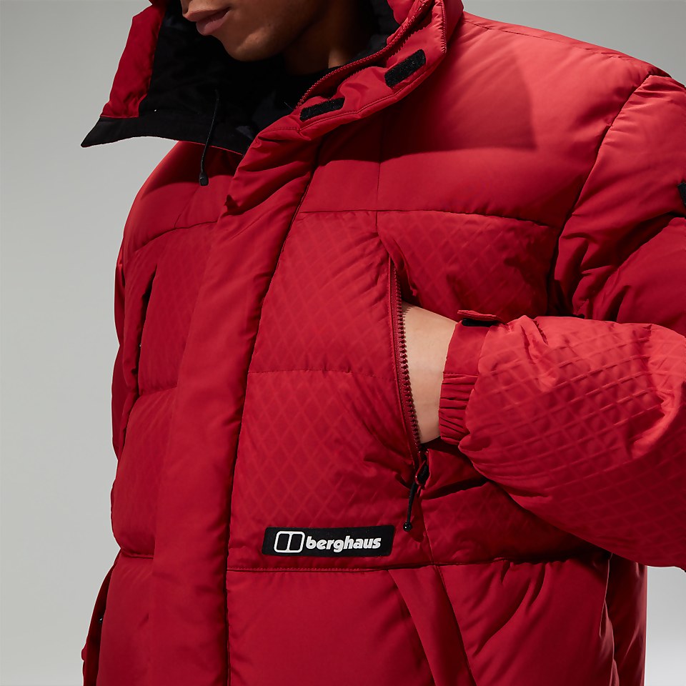 Men's Fawdon Down Jacket - Dark Red/Black