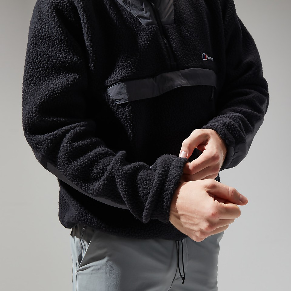 Unisex Urban Oversized Smock Fleece - Black/Grey