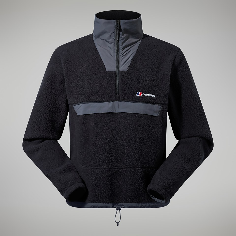 Unisex Urban Oversized Smock Fleece - Black/Grey