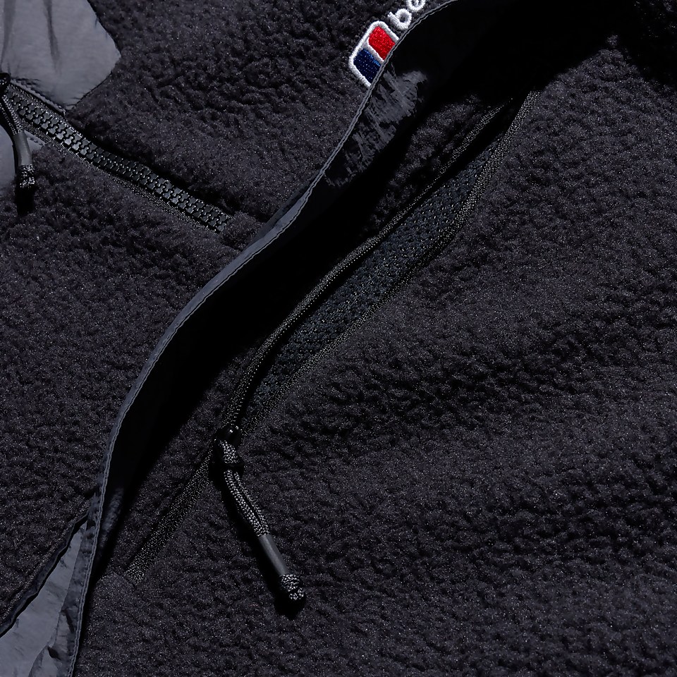 Unisex Urban Oversized Smock Fleece - Black/Grey