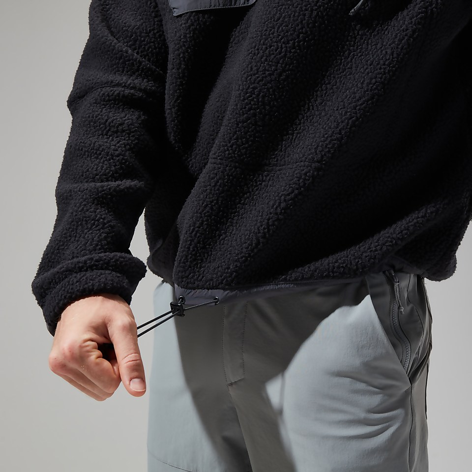 Unisex Urban Oversized Smock Fleece - Black/Grey