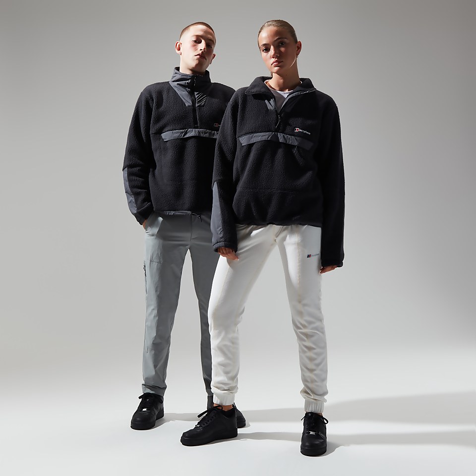 Unisex Urban Oversized Smock Fleece - Black/Grey