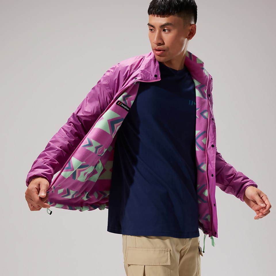 Unisex Reverse Wind Full-zip Fleece - Purple/Turquoise