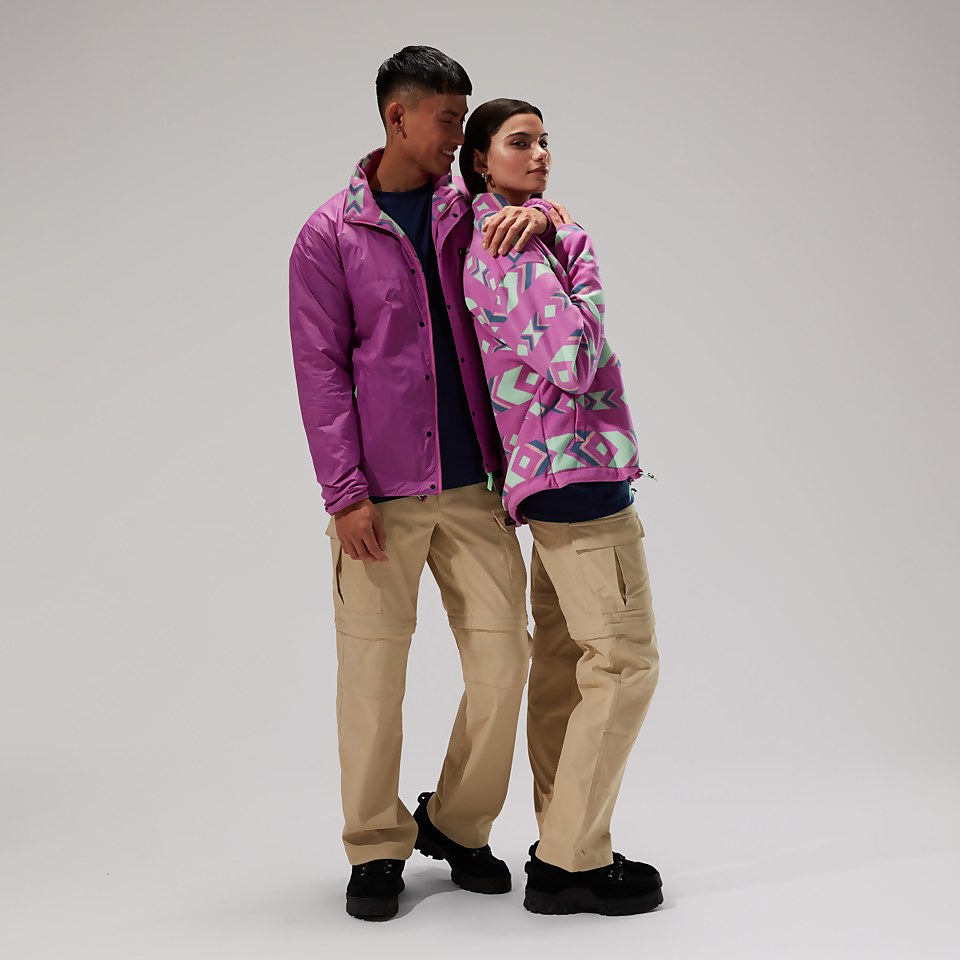 Unisex Reverse Wind Full-zip Fleece - Purple/Turquoise