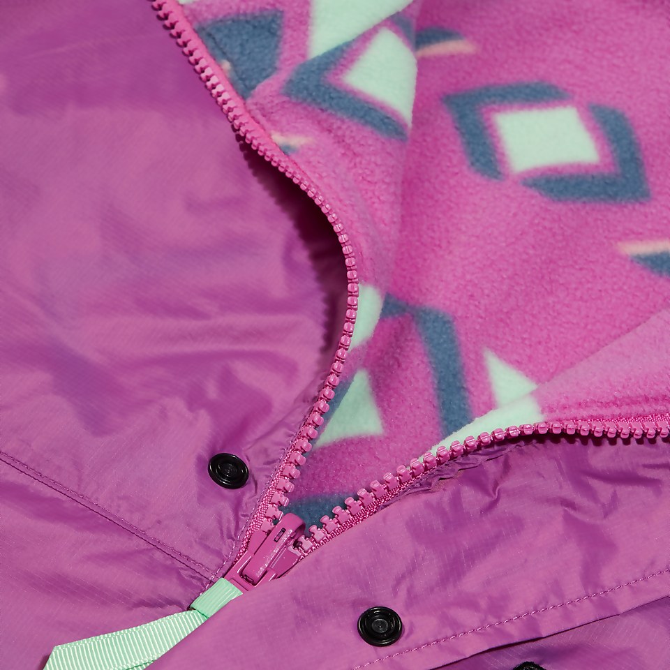 Unisex Reverse Wind Full-zip Fleece - Purple/Turquoise