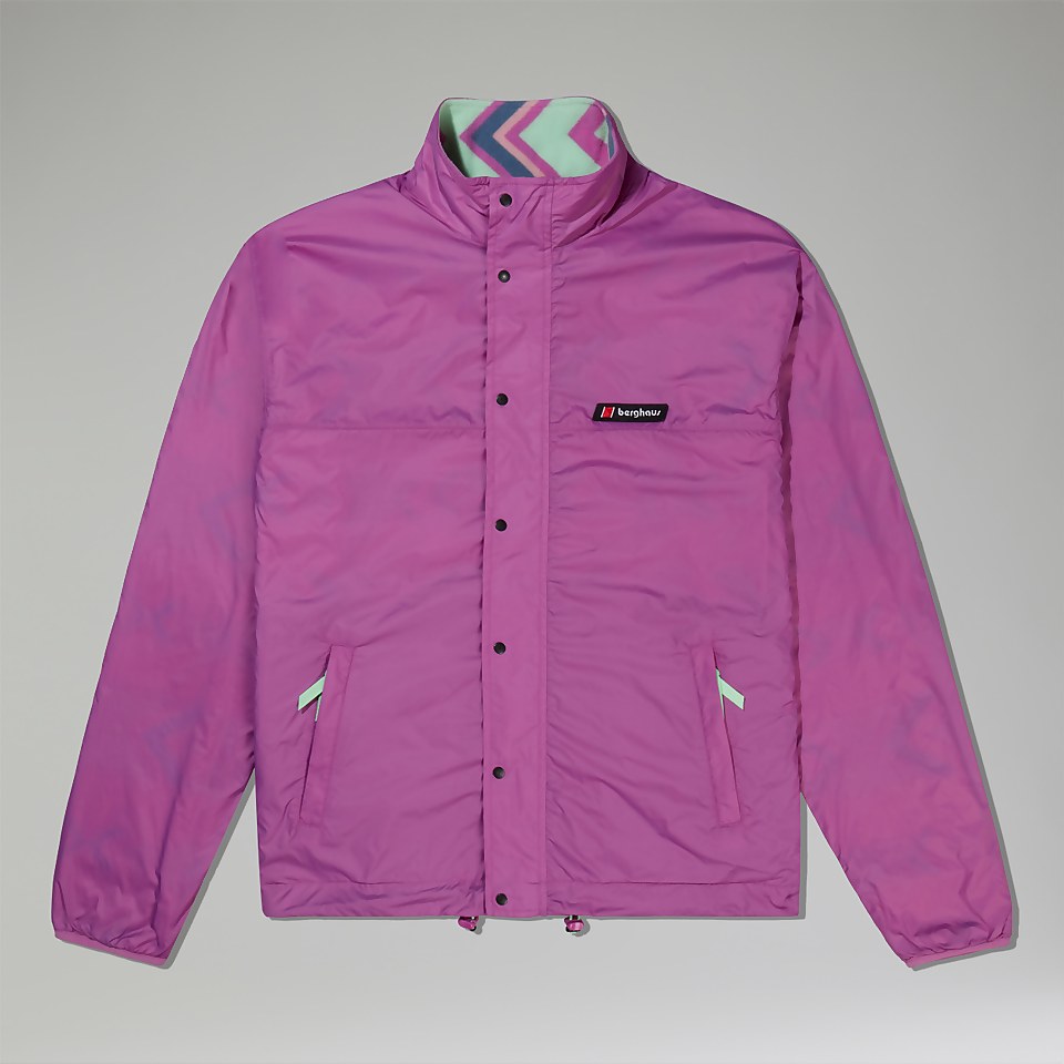 Unisex Reverse Wind Full-zip Fleece - Purple/Turquoise
