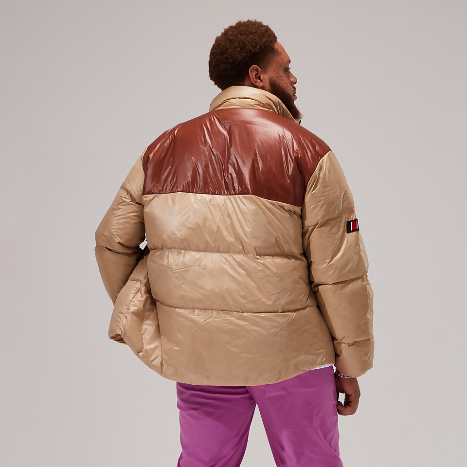 Unisex Blockback Down Jackets - Light Brown/Brown