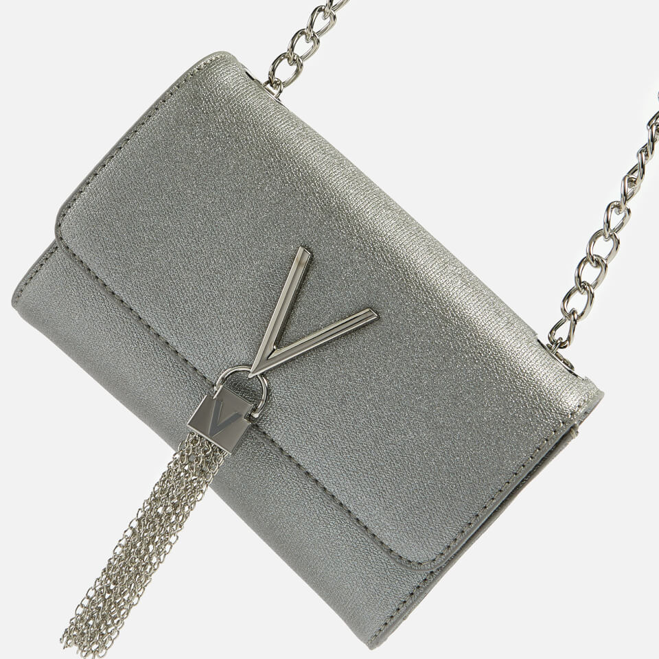 Valentino Divina Glittered Faux Leather Shoulder Bag