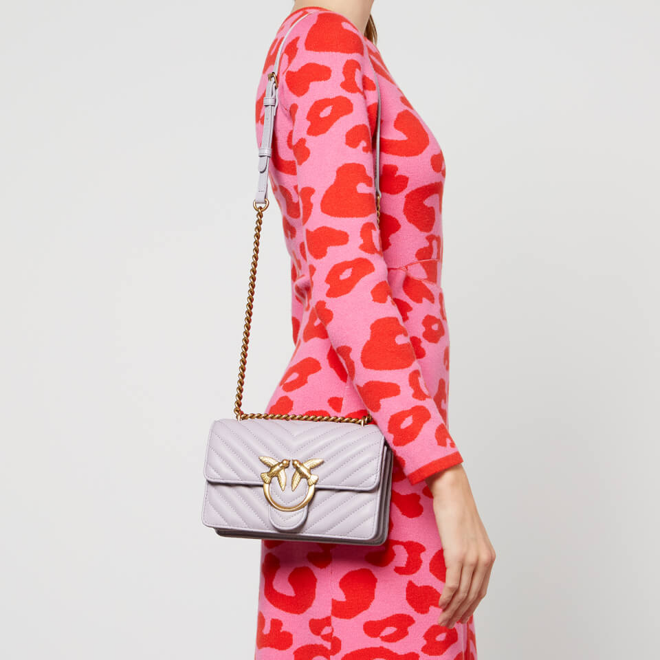 Pinko Love Mini Icon Chevron Quilted Crossbody Bag
