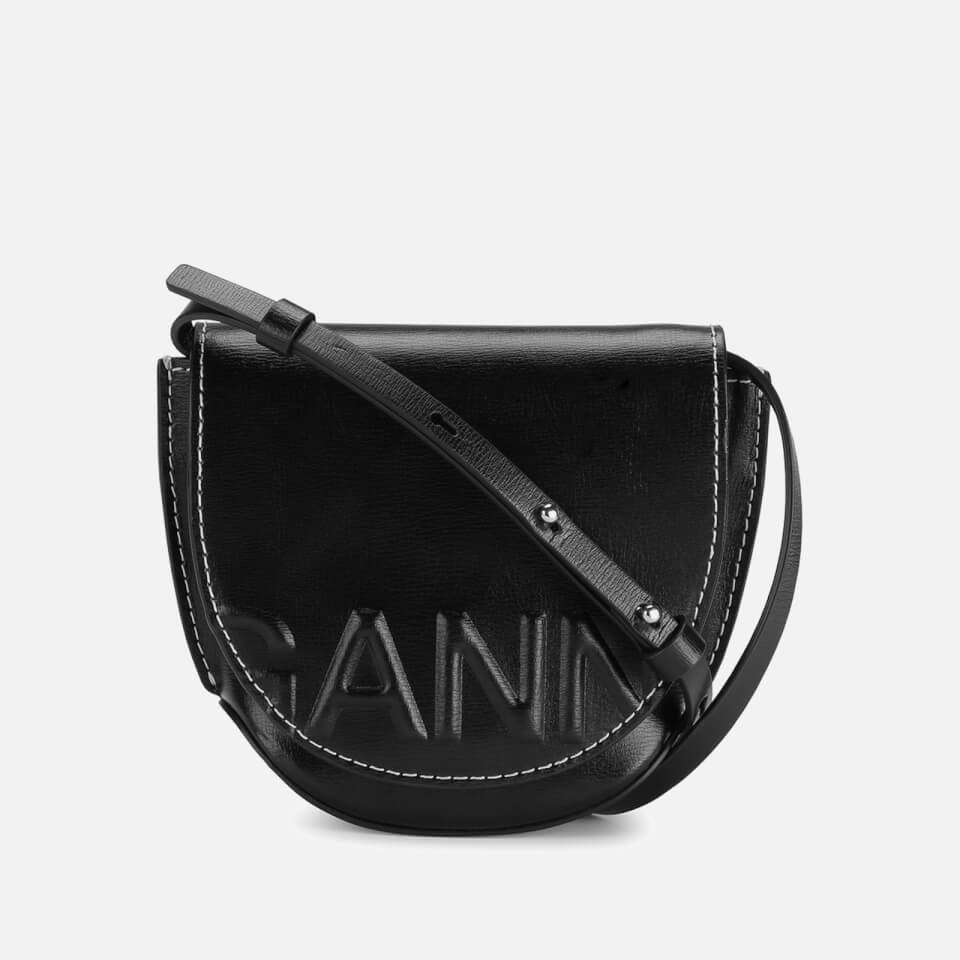 Ganni Banner Nano Recycled Leather Saddle Bag