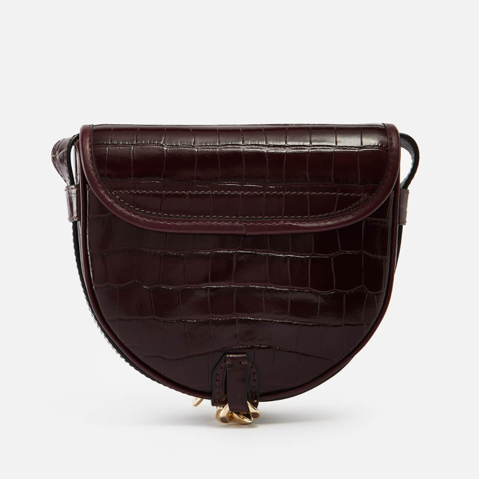 See By Chloé Mara Small Croc-Effect Leather Saddle Bag