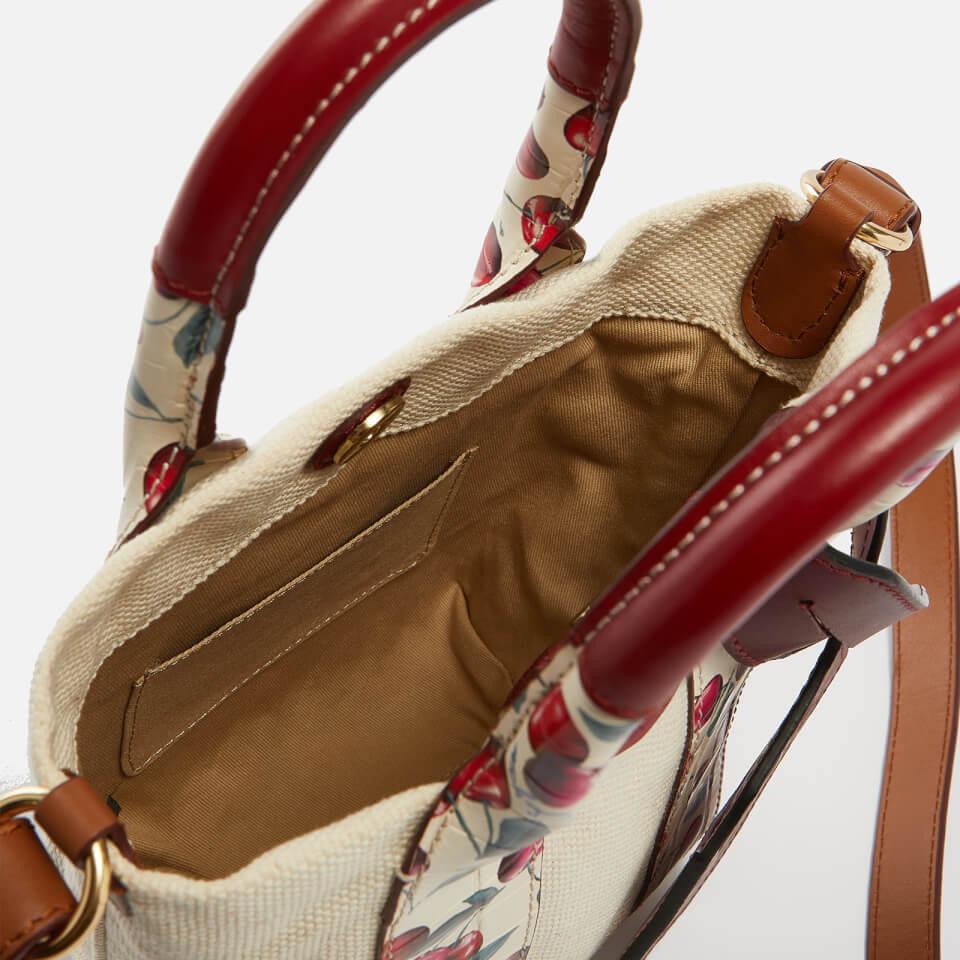 See By Chloé Laetizia Cherry Mini Canvas and Leather Tote Bag