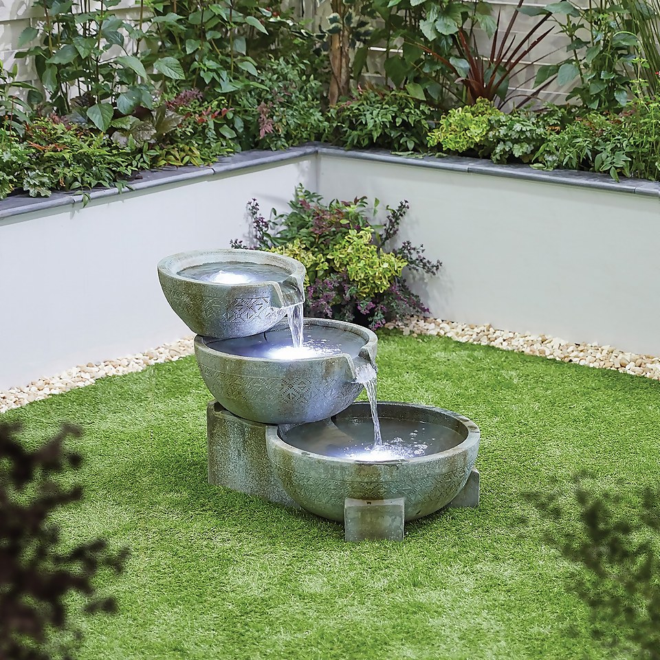 Stylish Fountain Oasis Water Feature with LEDs